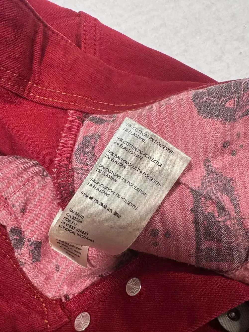 Pilcro & The Letterpress High-Rise Skinny Jeans Size 27 Red Button Fly